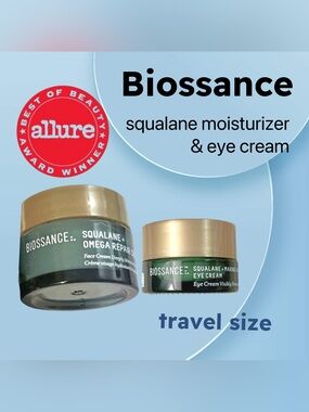 ✨HP✨🌟🇺🇸🆕NWOB BIOSSANCE |TRAVEL| Squalane moisturizer + eye cream Set*